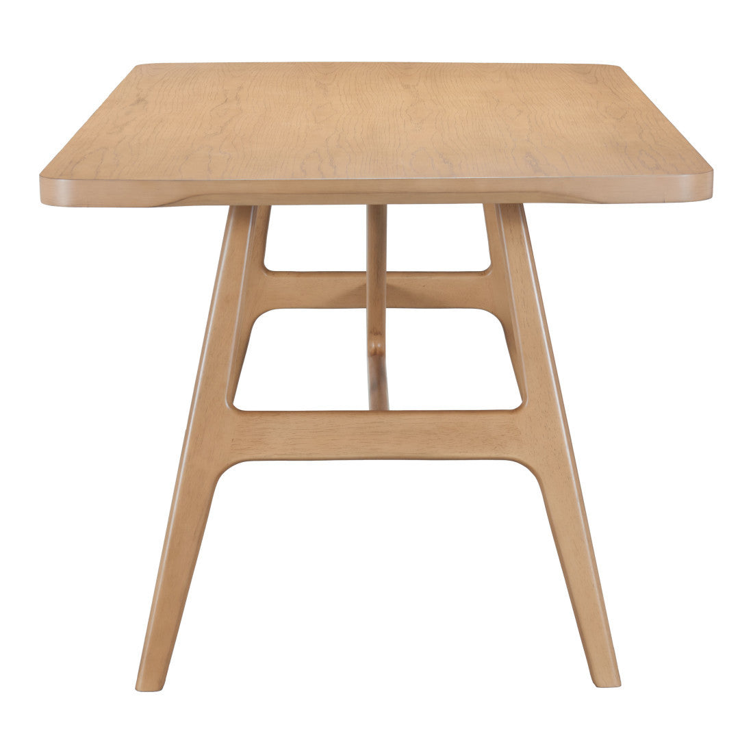 63" Natural Solid Wood Trestle Base Dining Table