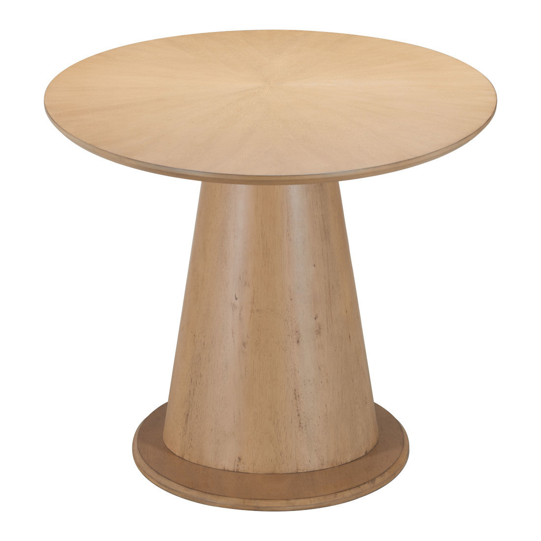 71" Natural Solid Wood Pedestal Base Oval Dining Table