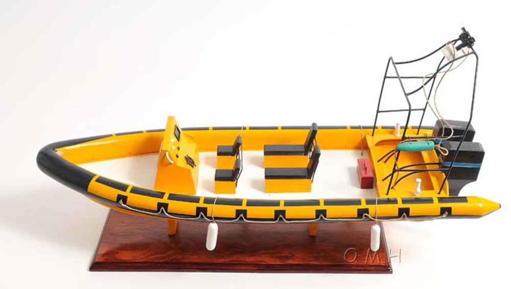 13" Unfinished Wood Hand Painted Model Boat