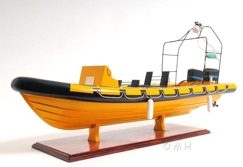 13" Unfinished Wood Hand Painted Model Boat