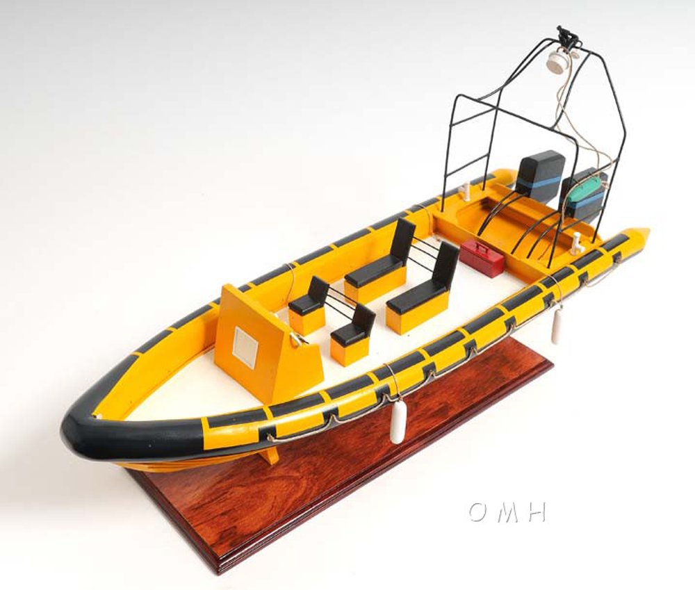 13" Unfinished Wood Hand Painted Model Boat