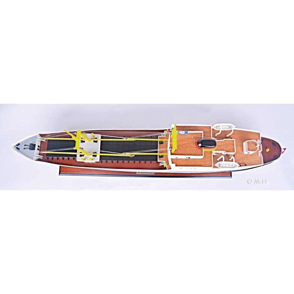12" Unfinished Wood Hand Painted Model Boat