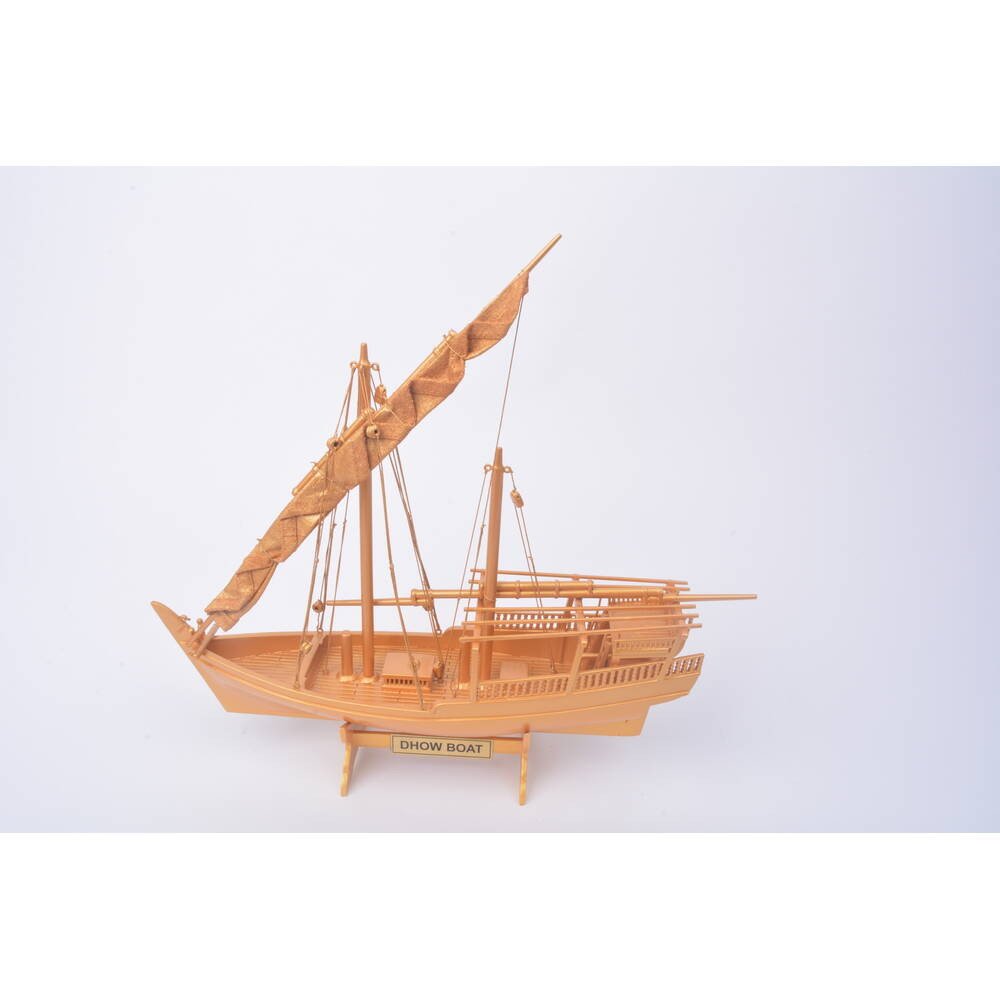 11" Unfinished Wood Hand Painted Model Boat