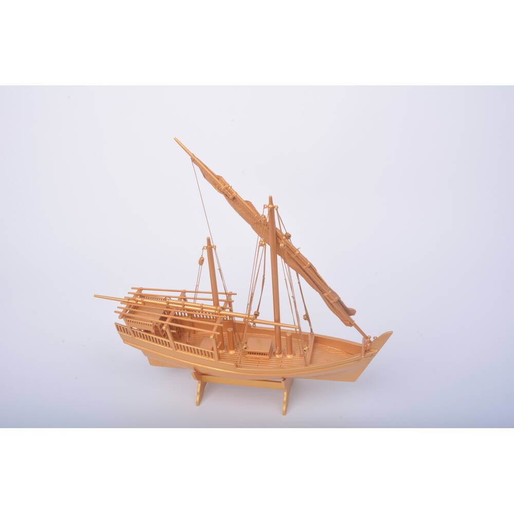 11" Unfinished Wood Hand Painted Model Boat