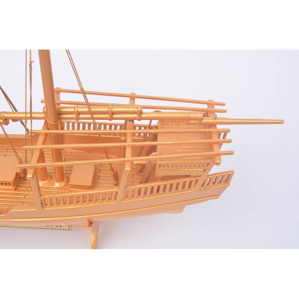 11" Unfinished Wood Hand Painted Model Boat