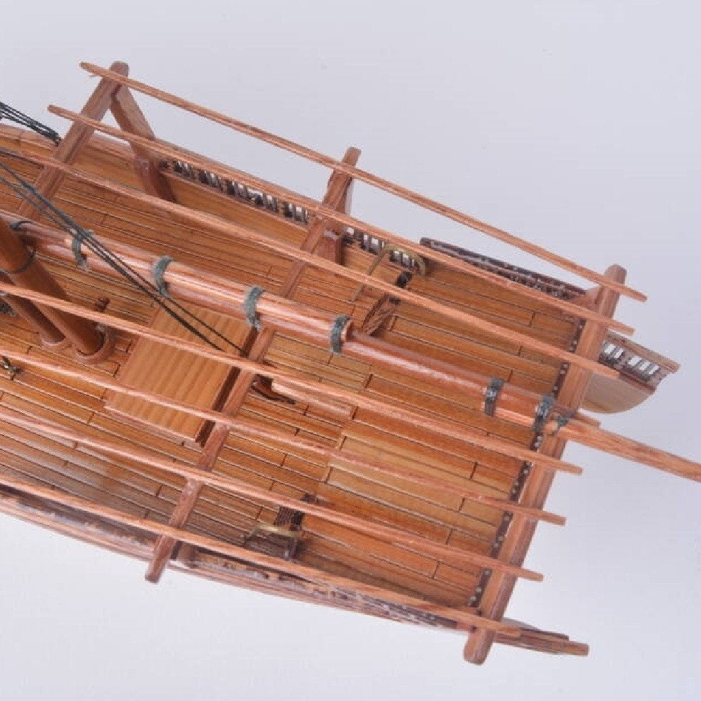 11" Unfinished Wood Hand Painted Model Boat