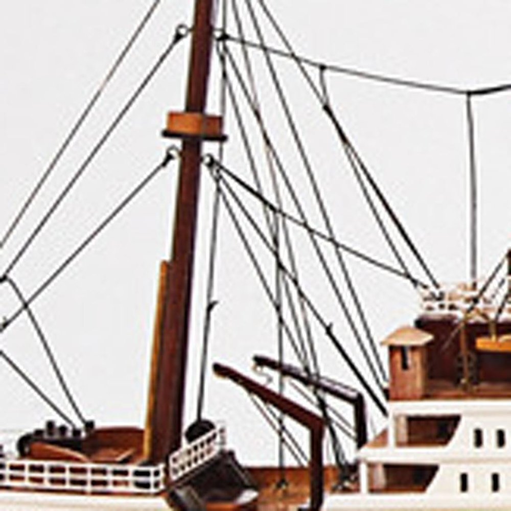 13" Unfinished Wood Hand Painted Model Boat