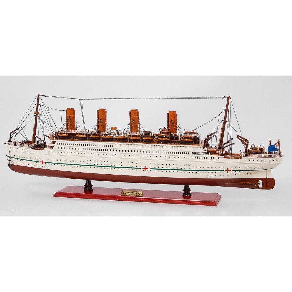 13" Unfinished Wood Hand Painted Model Boat