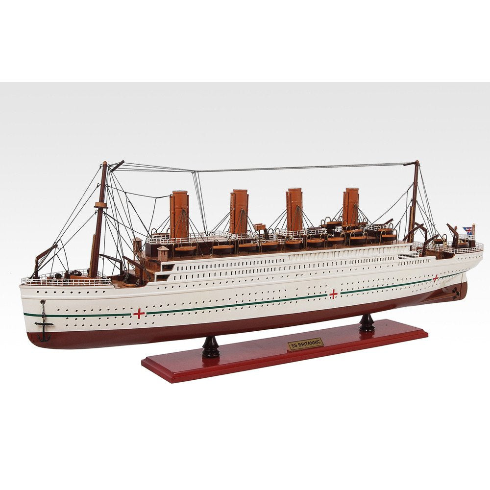 13" Unfinished Wood Hand Painted Model Boat