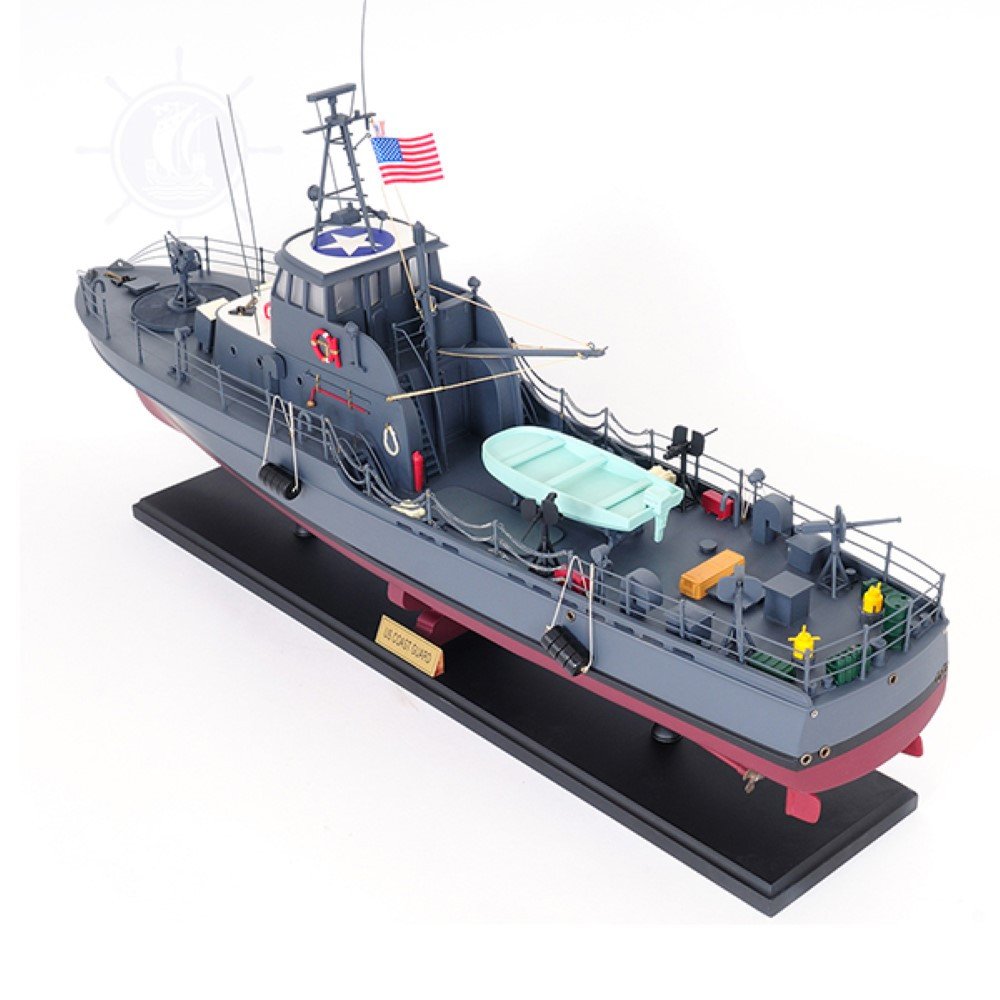 17" Unfinished Wood Hand Painted Model Boat