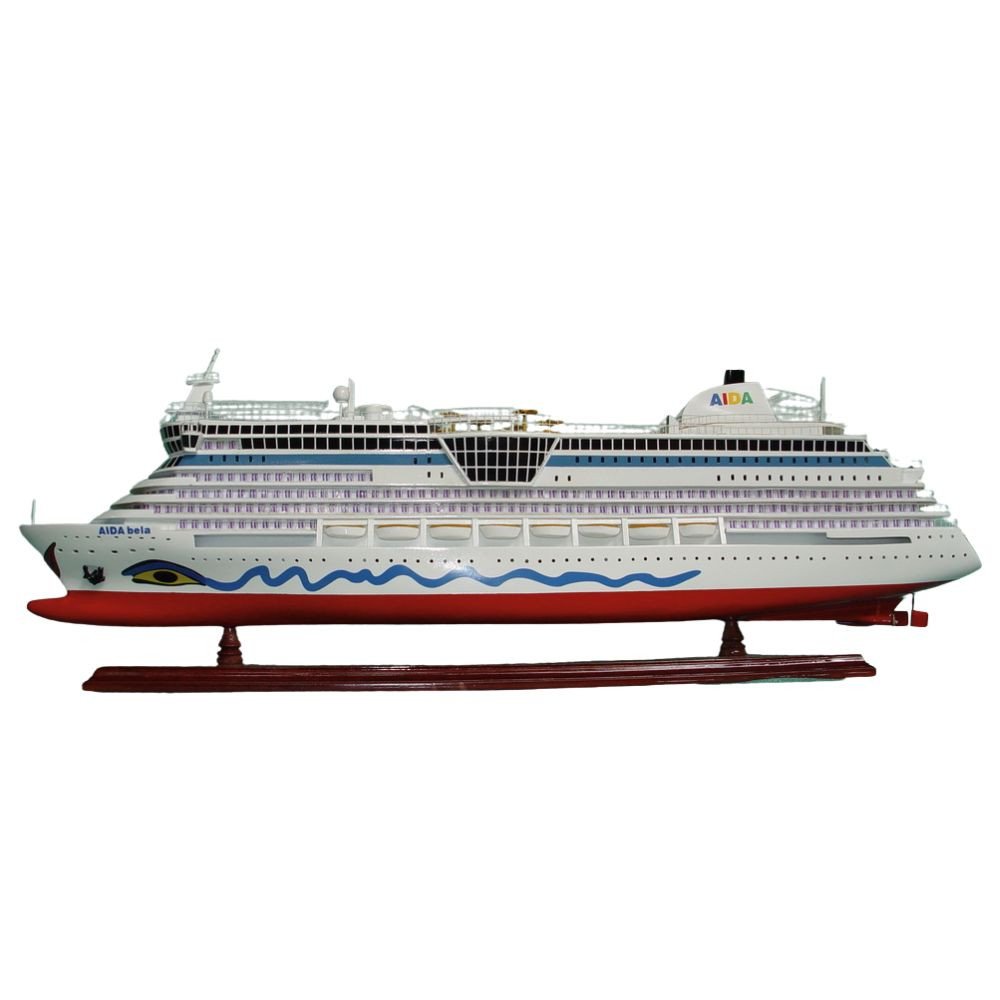 11" Unfinished Wood Hand Painted Model Boat