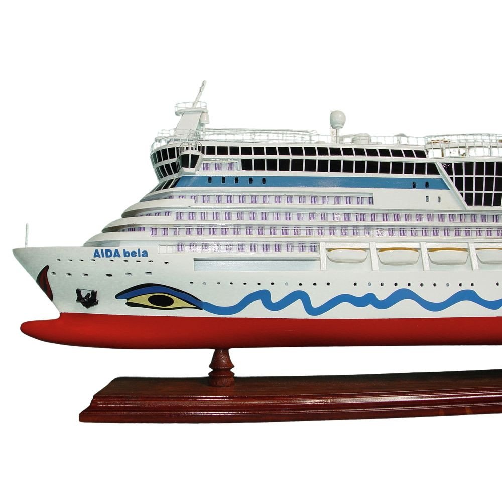 11" Unfinished Wood Hand Painted Model Boat
