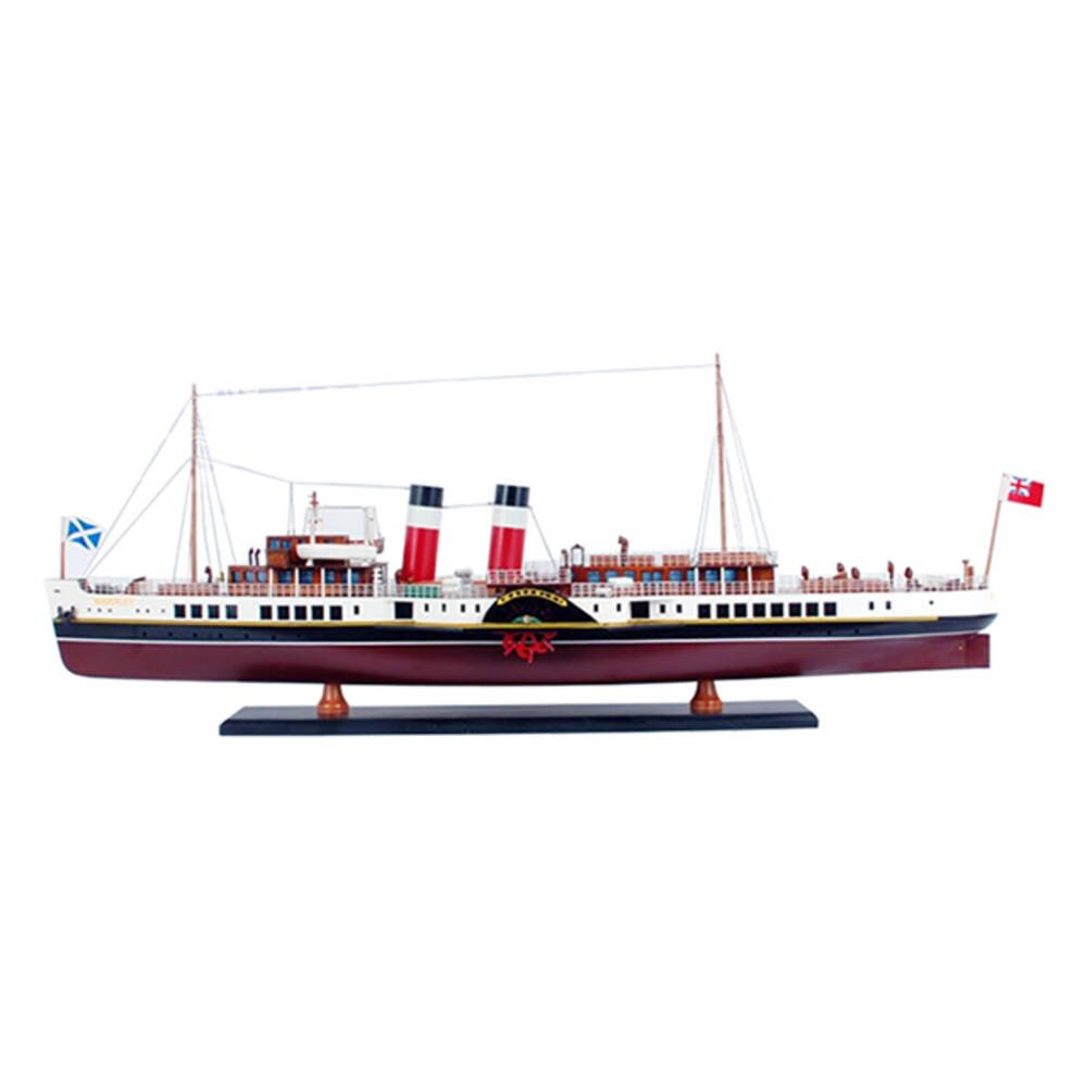 11" Unfinished Wood Hand Painted Model Boat