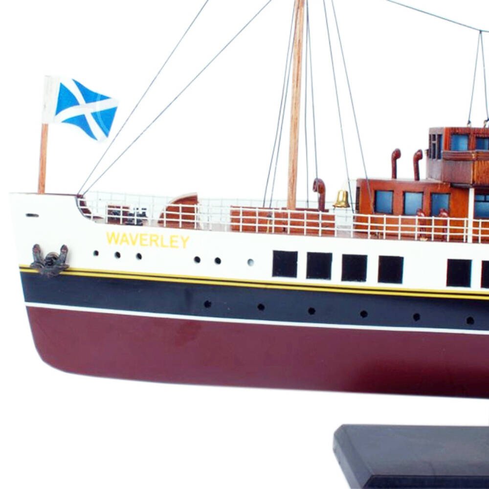 11" Unfinished Wood Hand Painted Model Boat