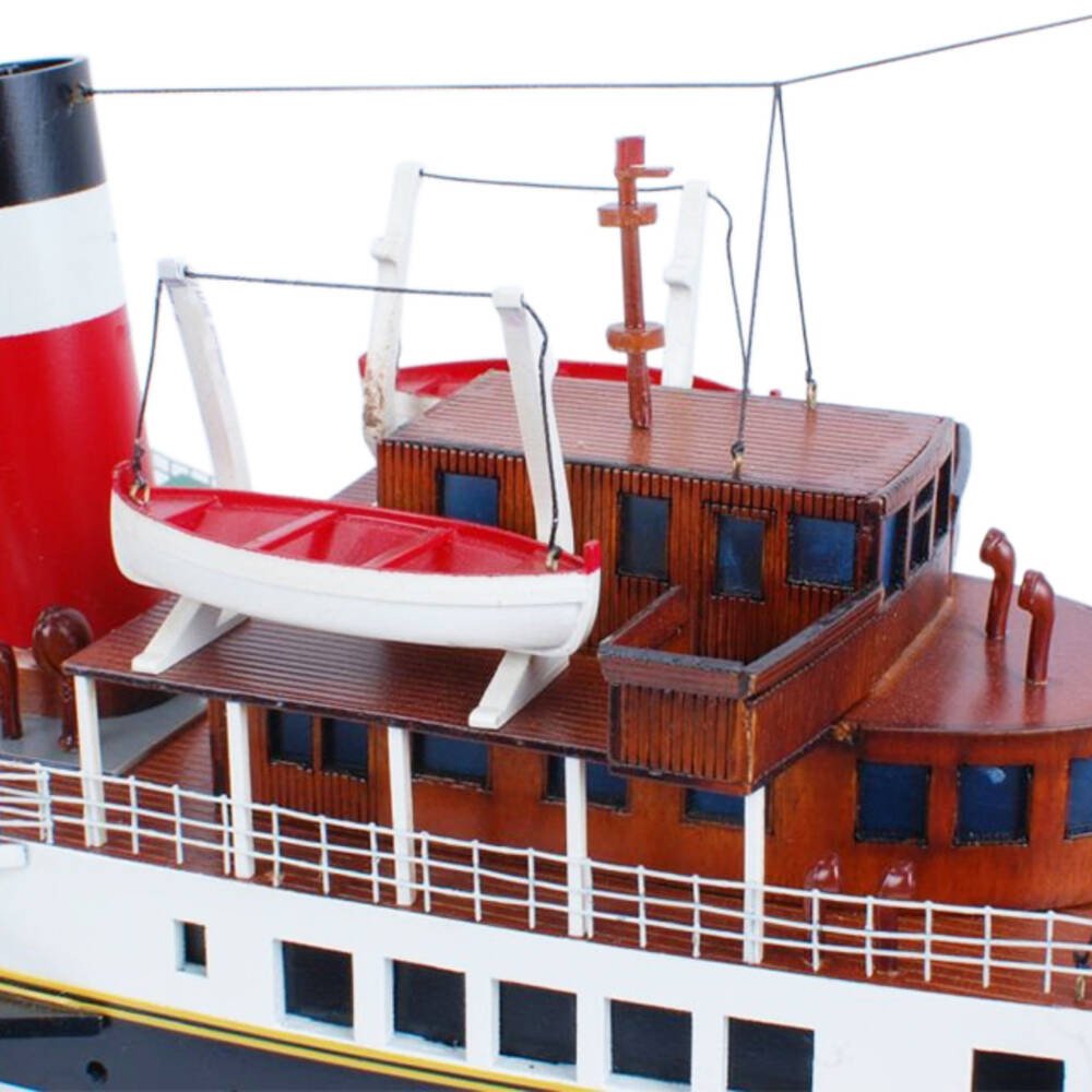11" Unfinished Wood Hand Painted Model Boat