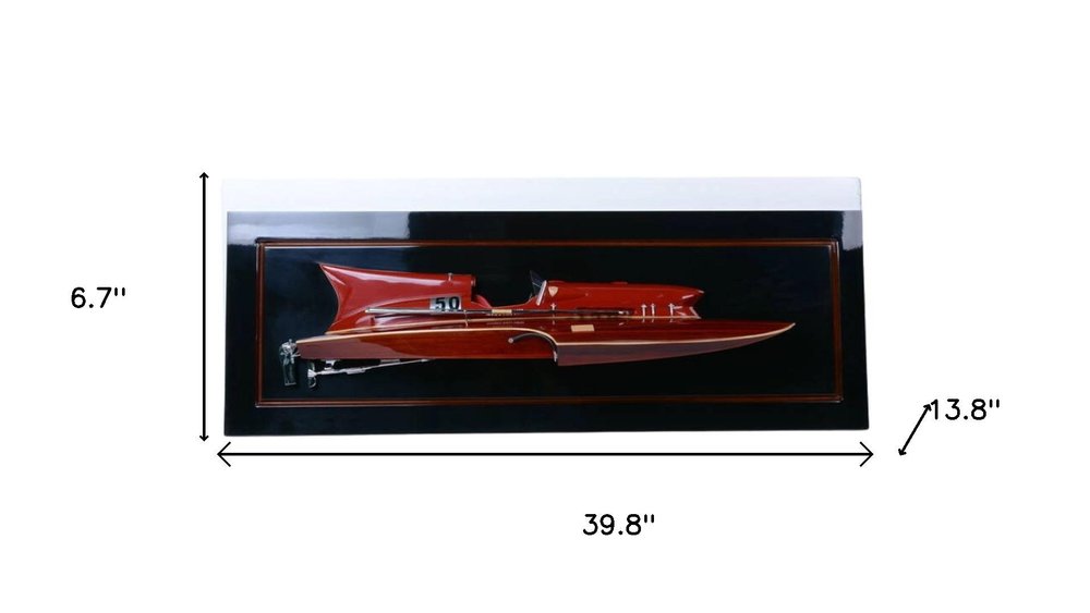 7" Unfinished Wood Hand Painted Model Boat