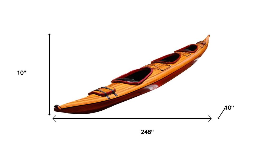 10" Unfinished Wood Hand Painted Model Boat