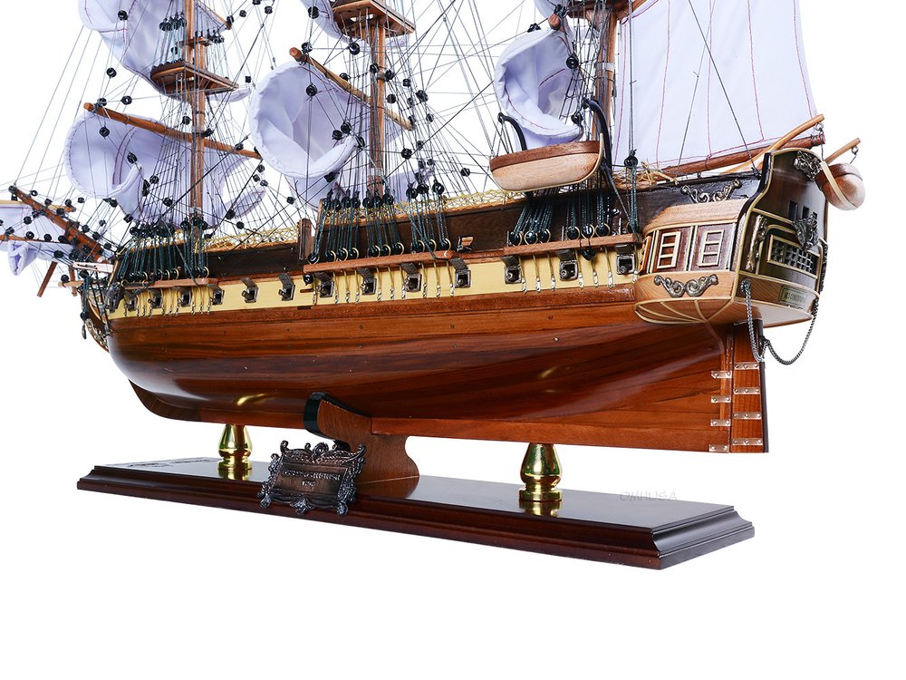 25" Unfinished Wood Hand Painted Model Boat