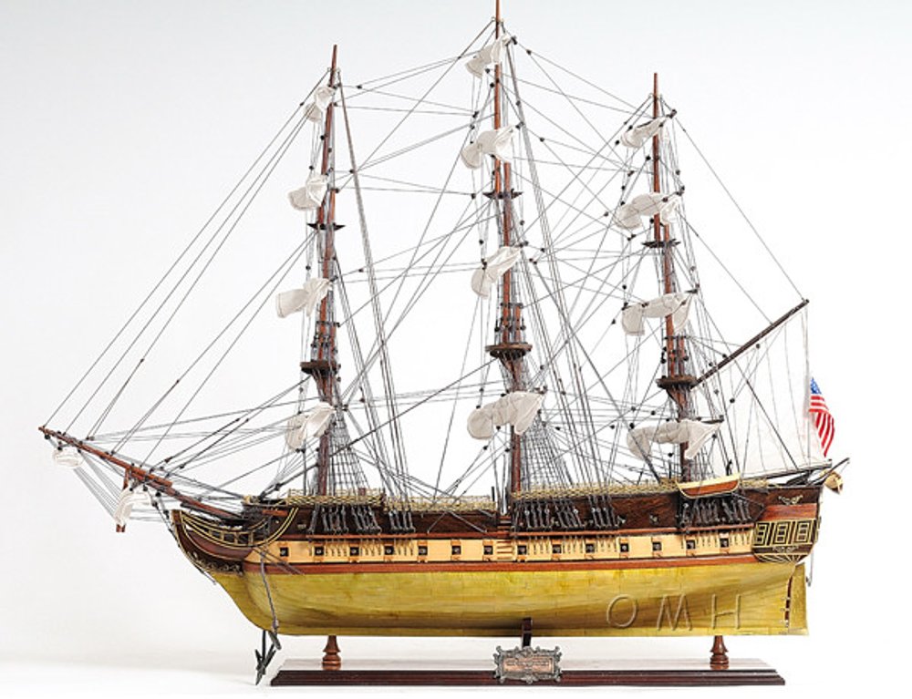 13" Unfinished Wood Hand Painted Model Boat