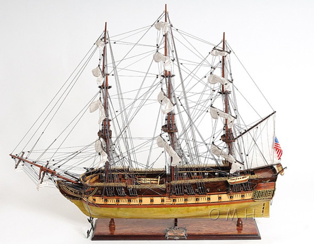 13" Unfinished Wood Hand Painted Model Boat