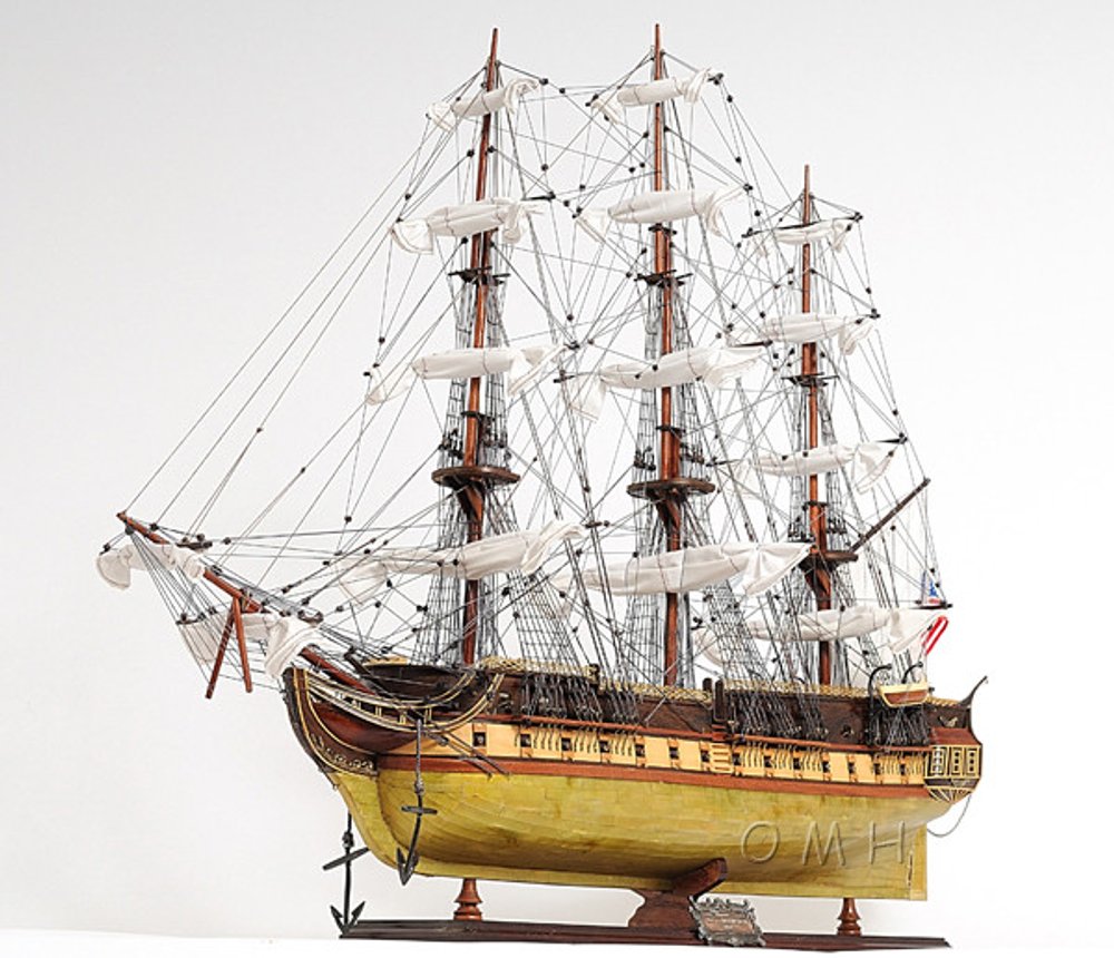 13" Unfinished Wood Hand Painted Model Boat