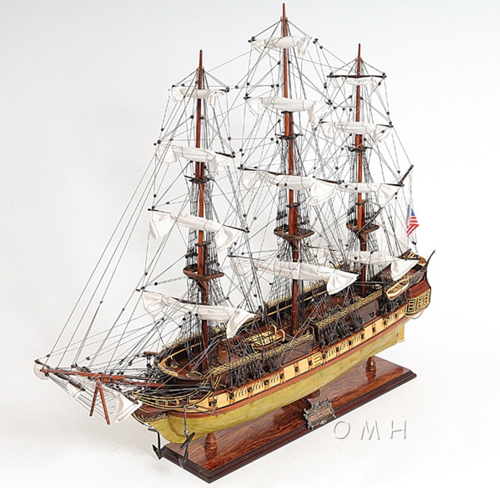 13" Unfinished Wood Hand Painted Model Boat
