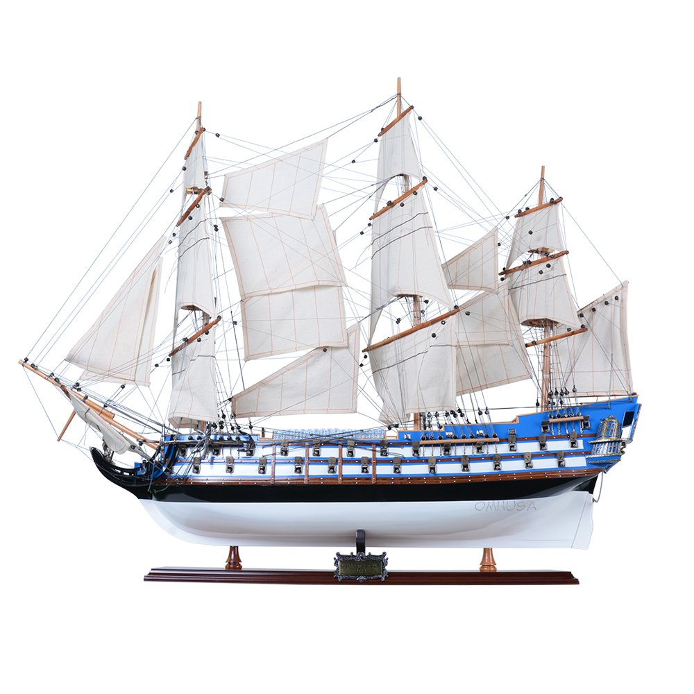 23" Unfinished Wood Hand Painted Boat Model Boat