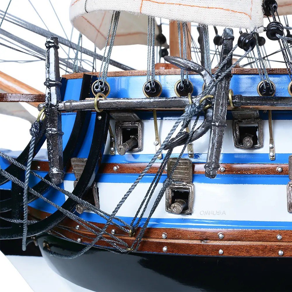 23" Unfinished Wood Hand Painted Boat Model Boat