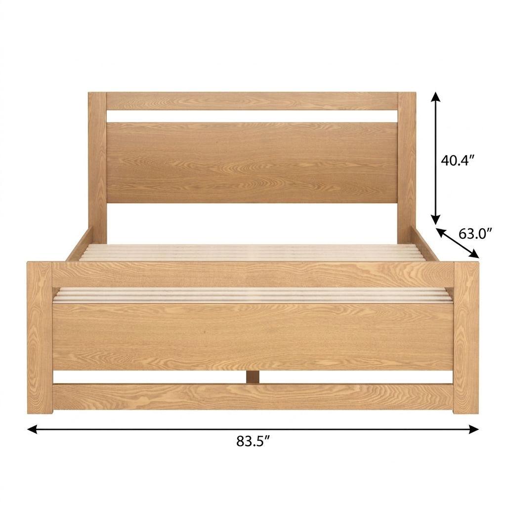 Natural Wood Queen Bed Frame