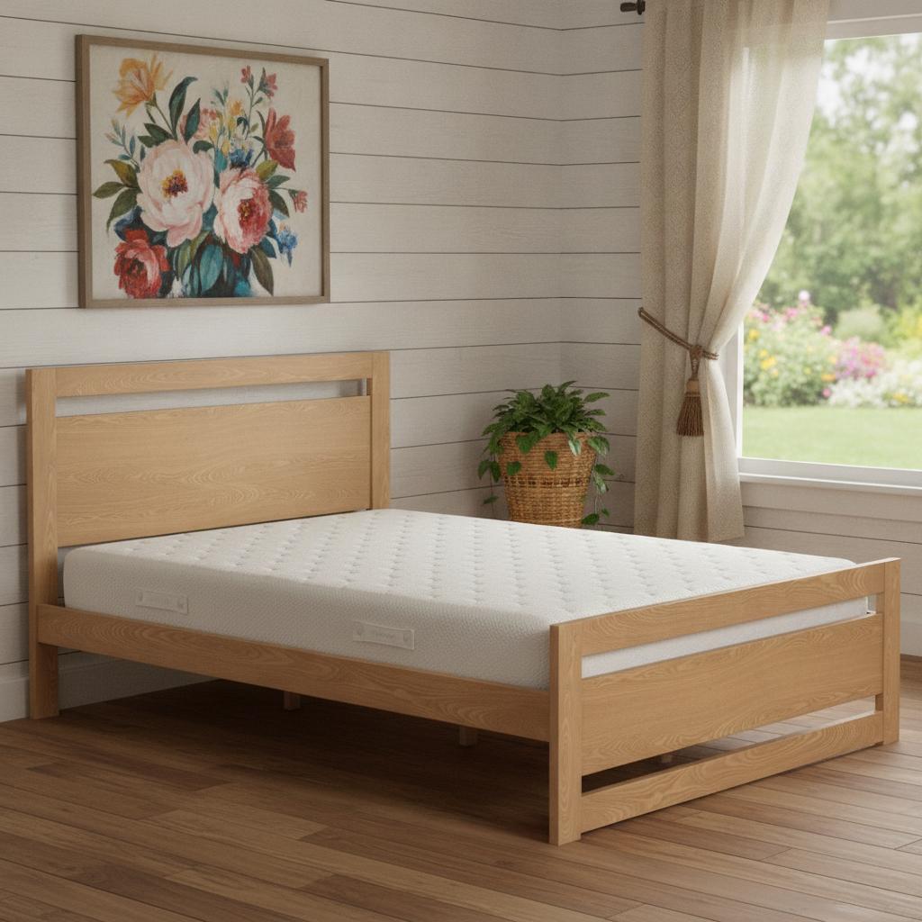 Natural Wood Queen Bed Frame