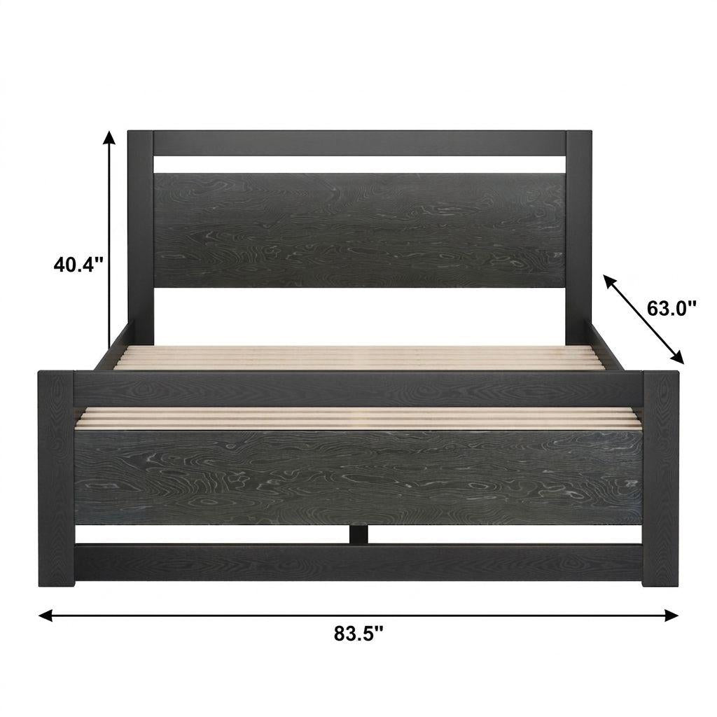 Black Wood Queen Bed Frame