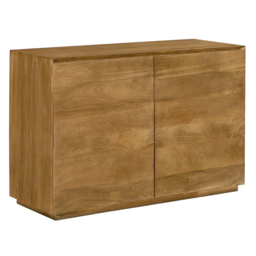 48" Tan Distressed Solid Wood Sideboard Soft Close with Two Doors