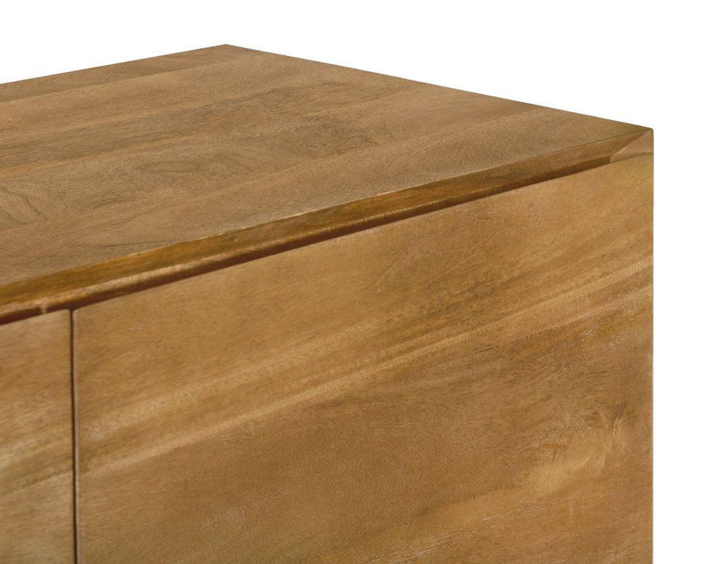48" Tan Distressed Solid Wood Sideboard Soft Close with Two Doors
