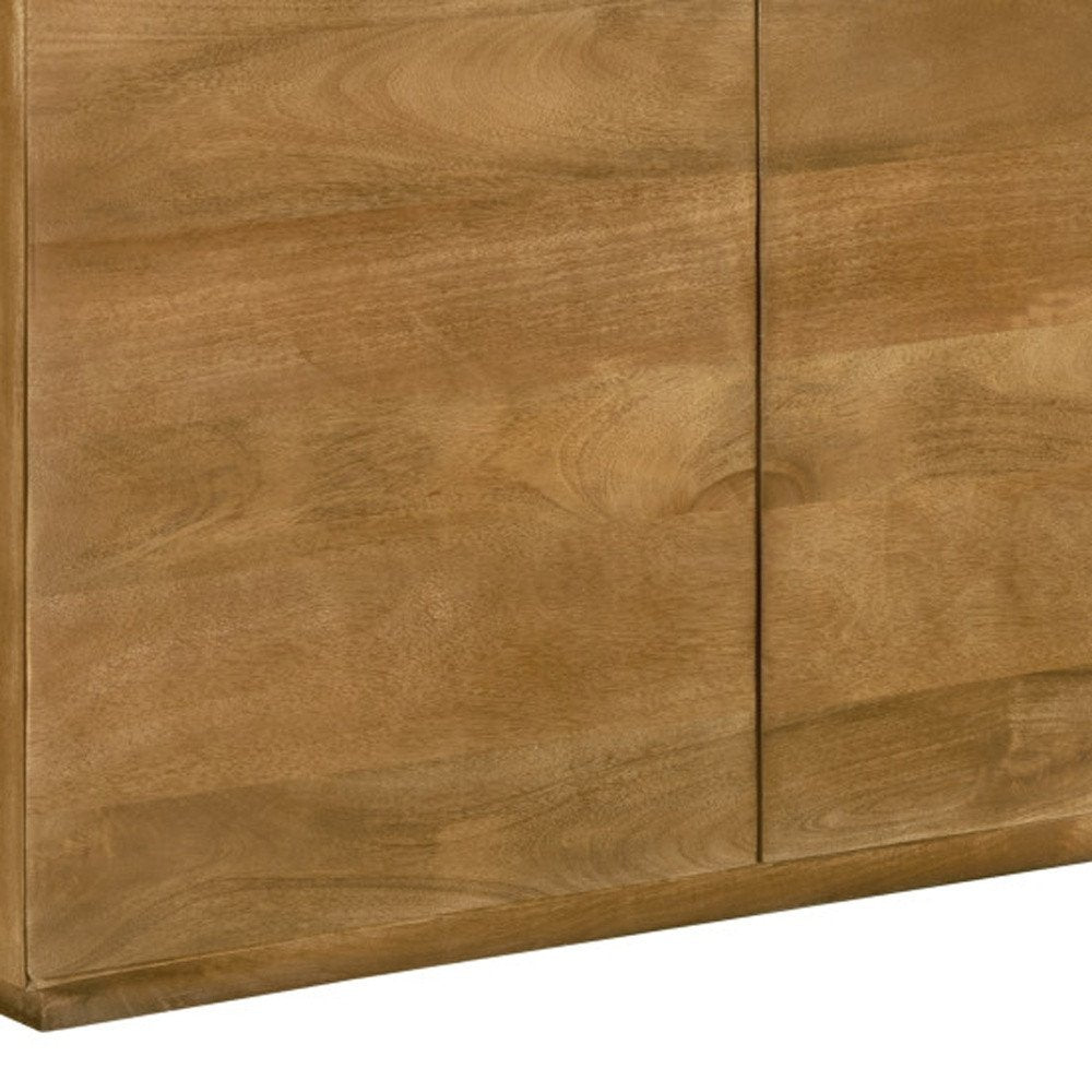 48" Tan Distressed Solid Wood Sideboard Soft Close with Two Doors