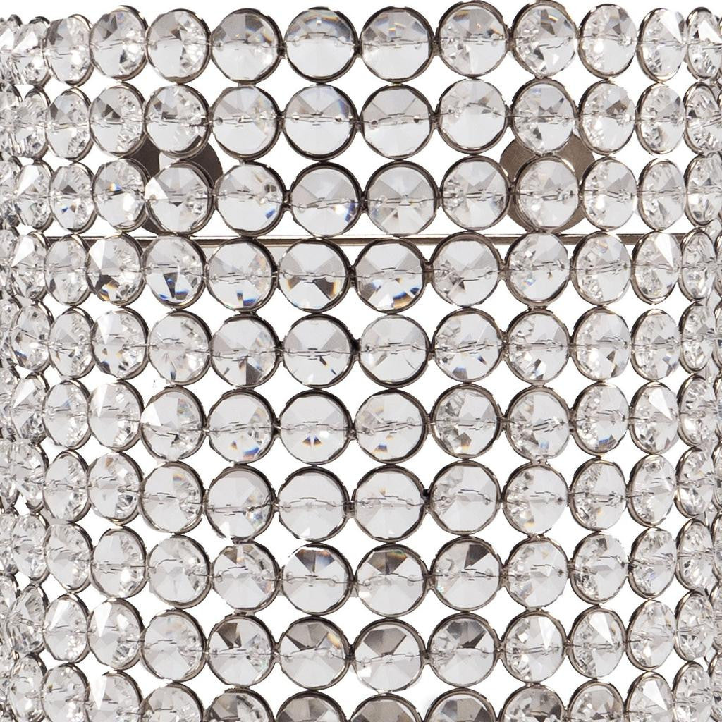 8" Clear And Silver Bejeweled Crystal Wall Sconce Candle Holder