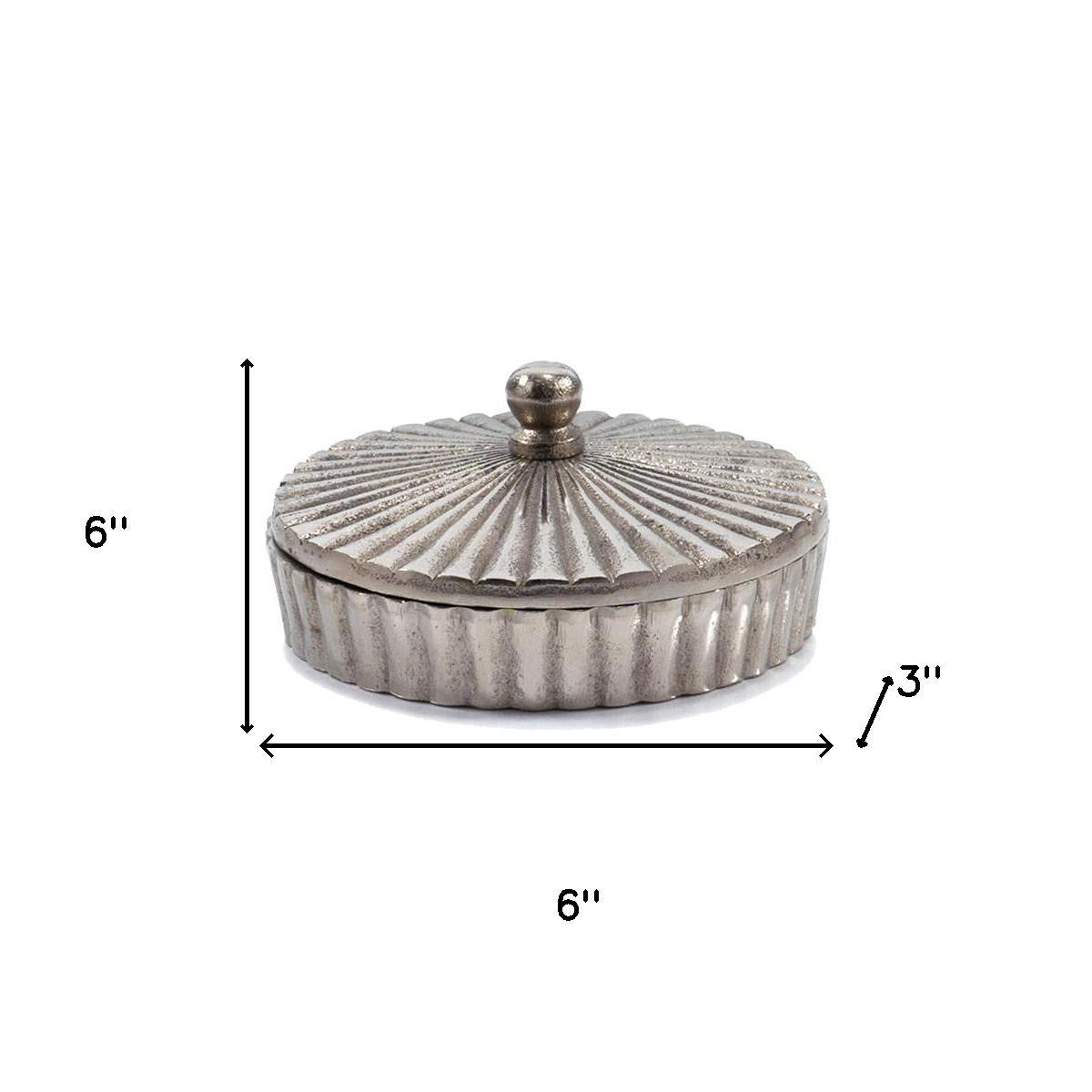 3" Silver Aluminum Decorative Keepsake Box