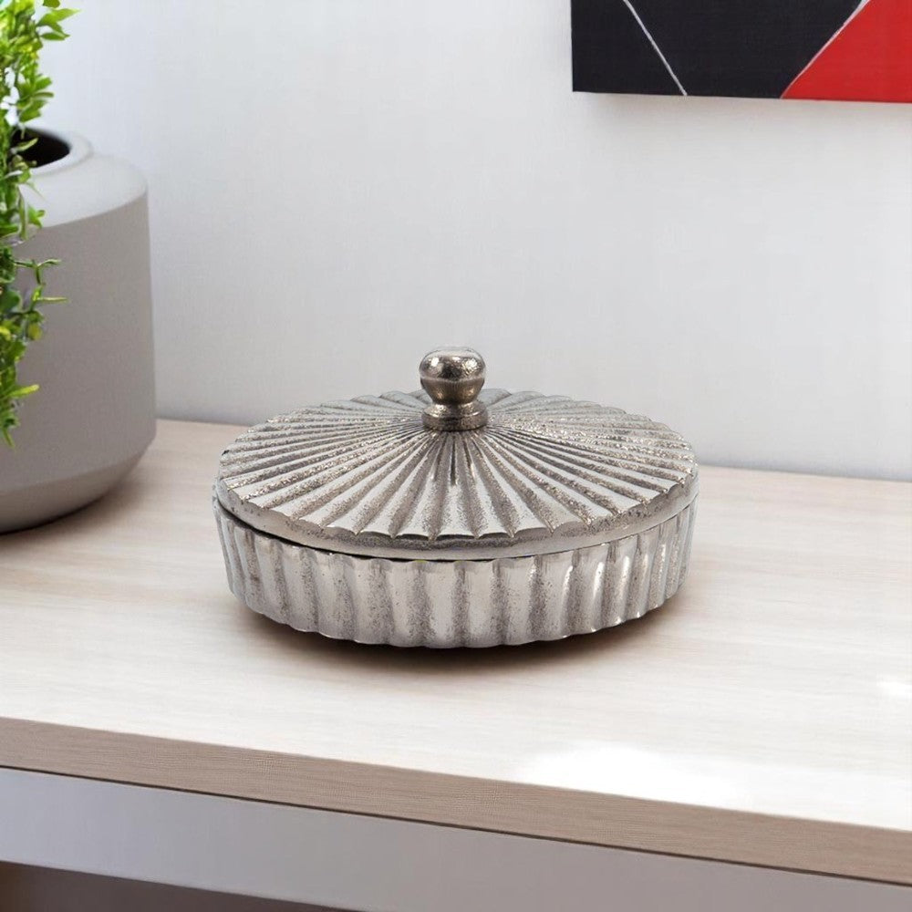 3" Silver Aluminum Decorative Keepsake Box