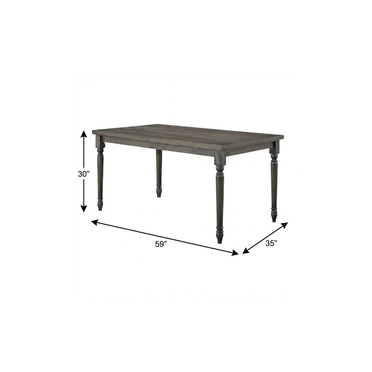 59" Gray Wood Dining Table