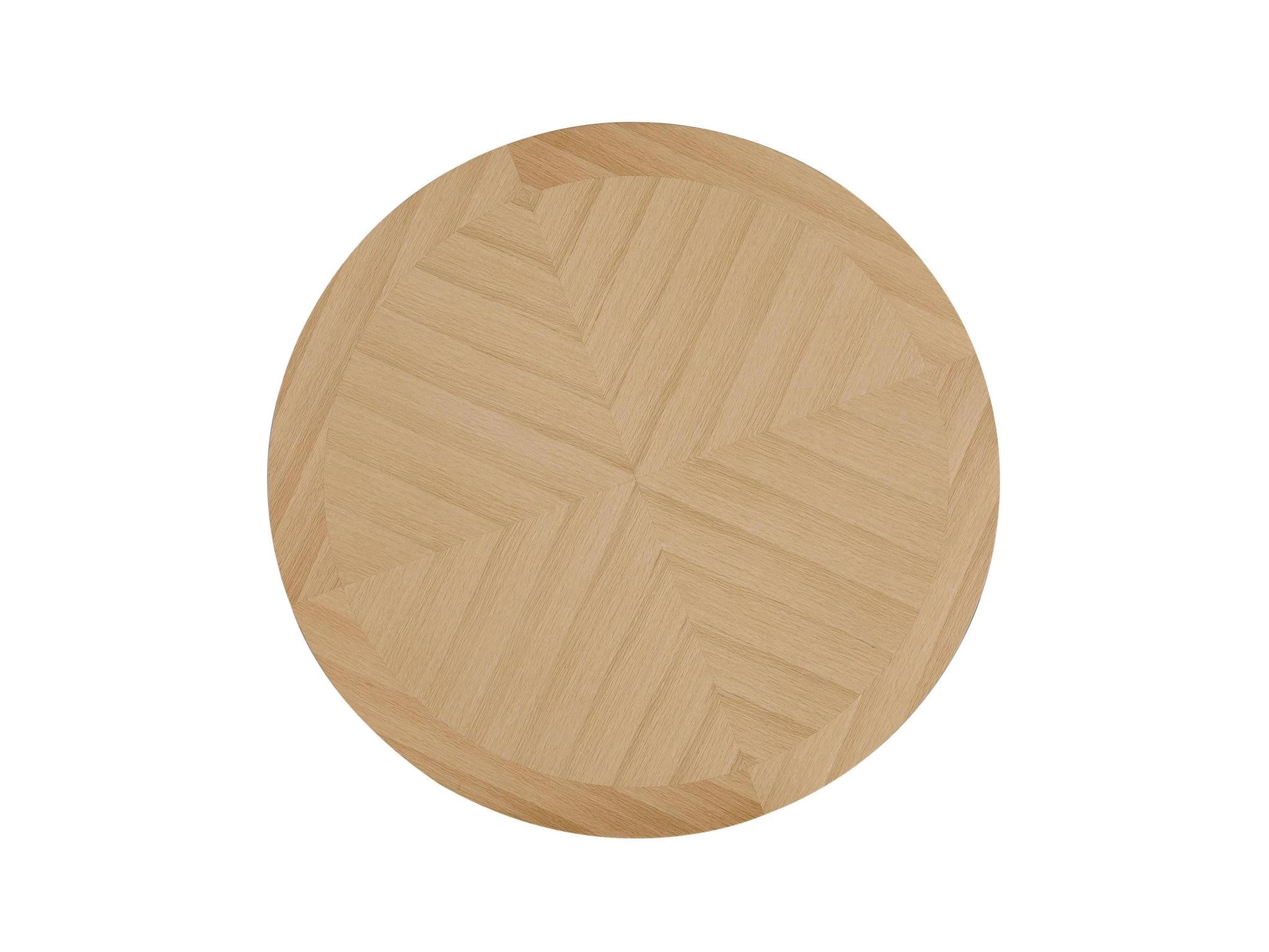 54" Oak Wood Cross Leg Base Round Top Dining Table