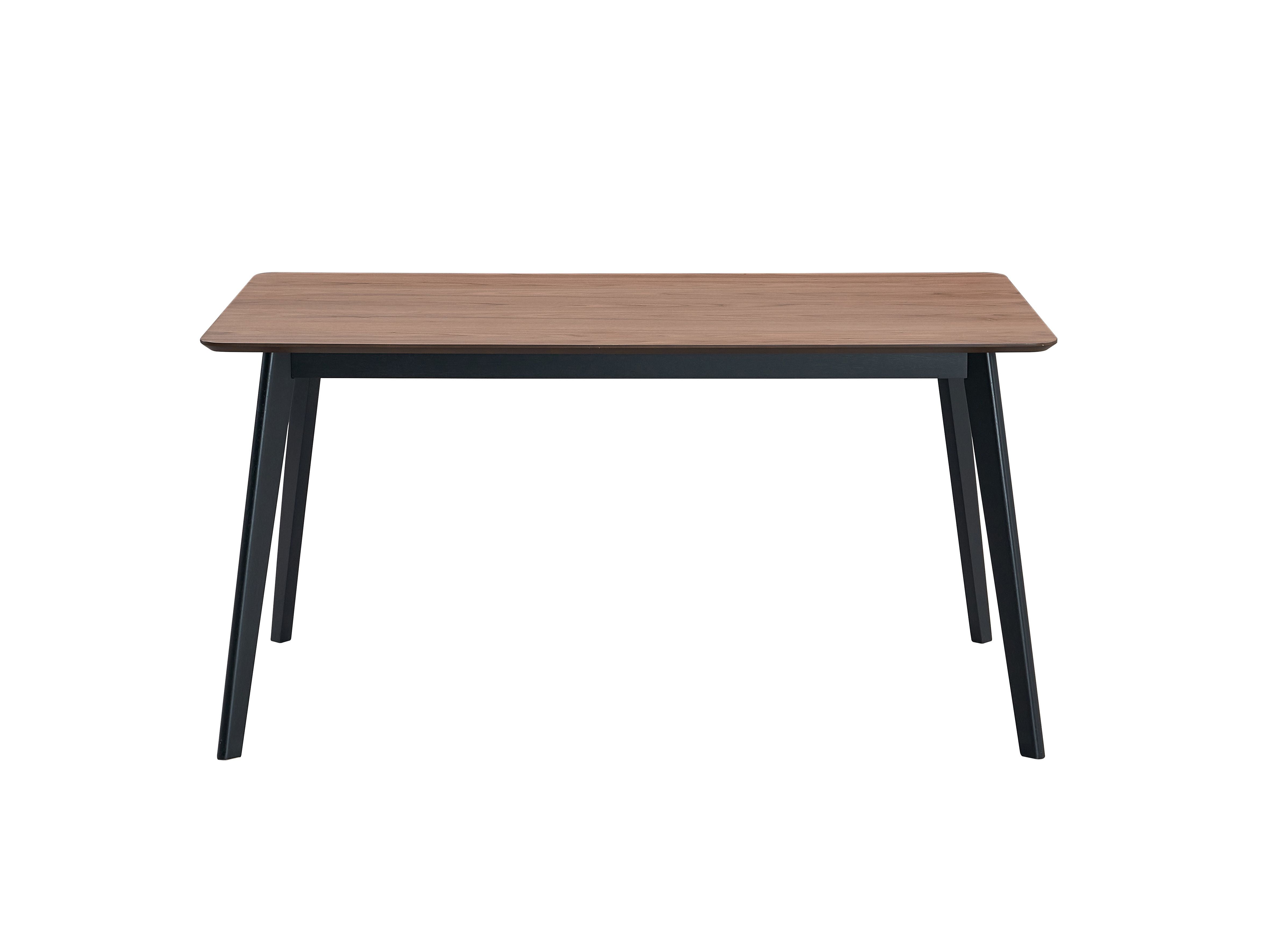 59" Walnut and Black Wood Dining Table
