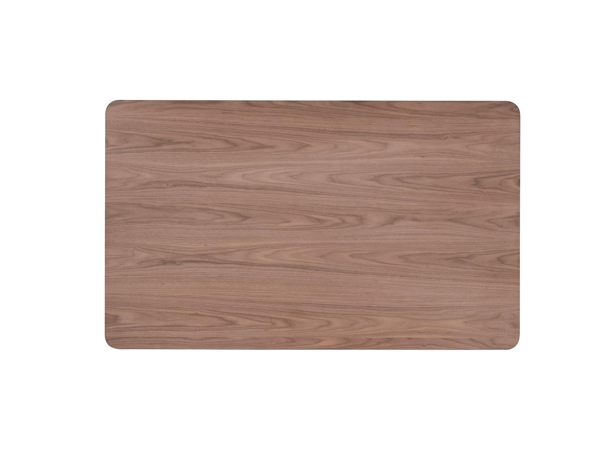59" Walnut and Black Wood Dining Table