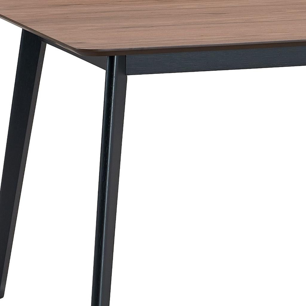 59" Walnut and Black Wood Dining Table