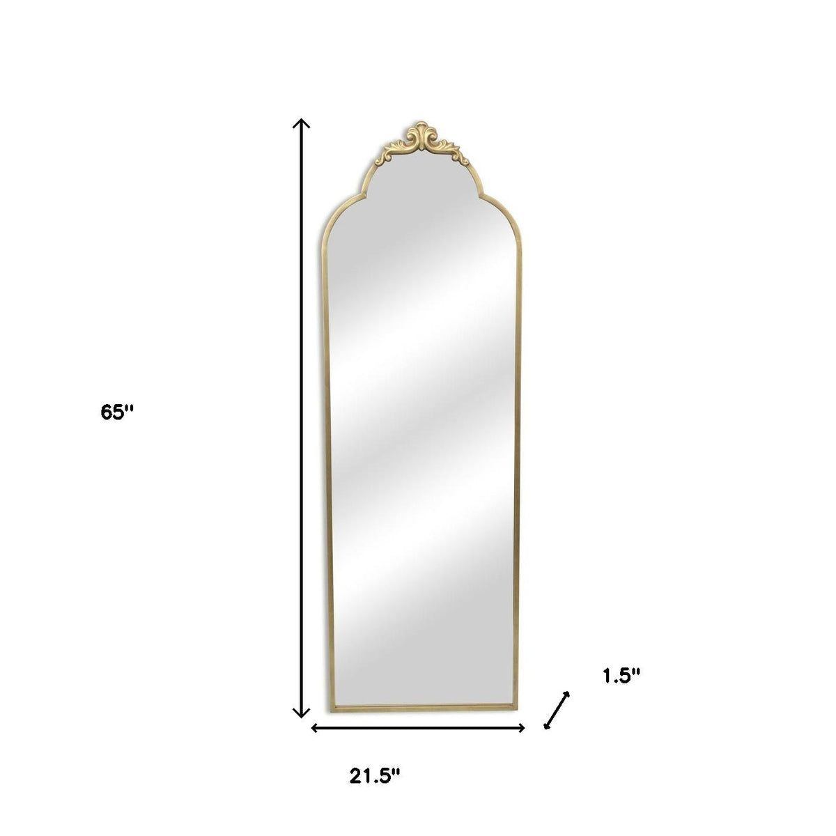 65" Gold Metal Arch Full Length Hanging Mirror