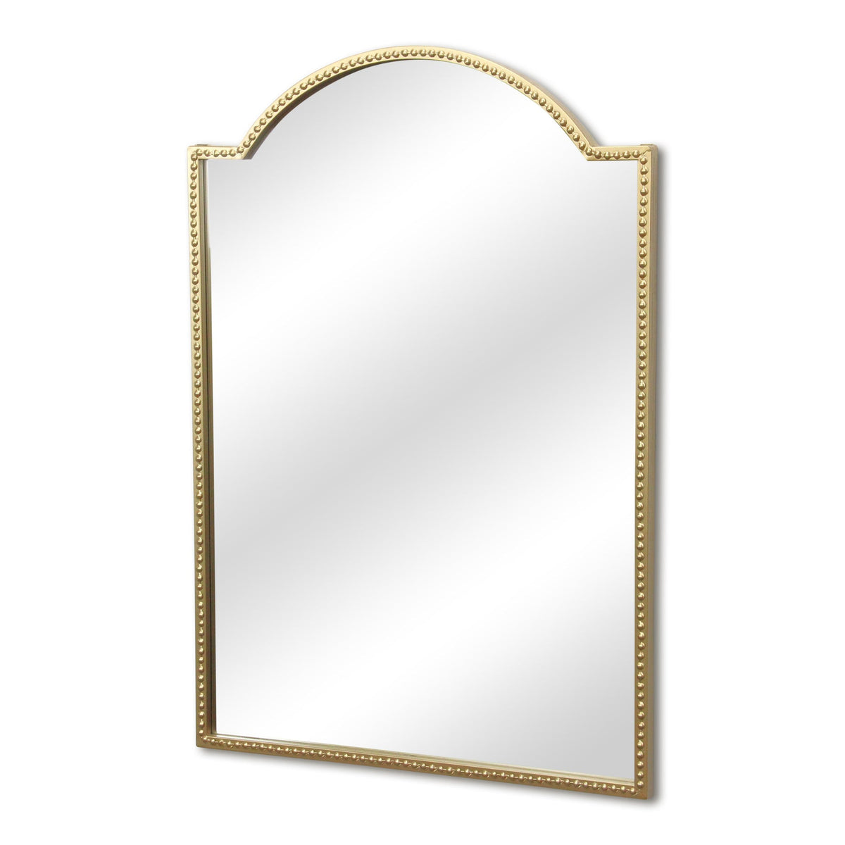 32" Gold Metal Beaded Arch Accent Mirror