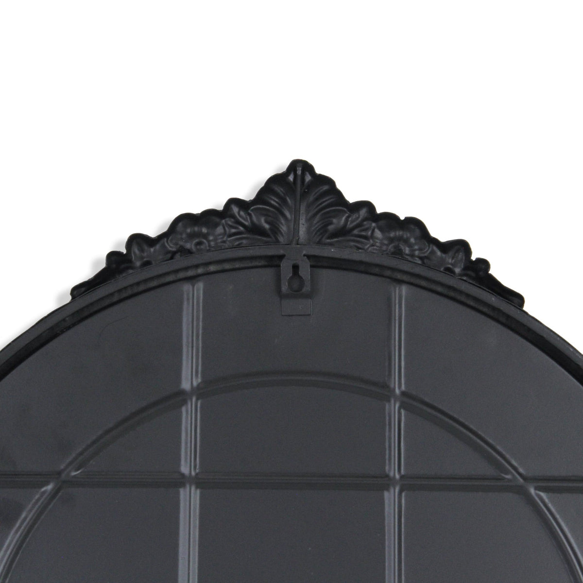 34" Black Metal Arch Accent Mirror