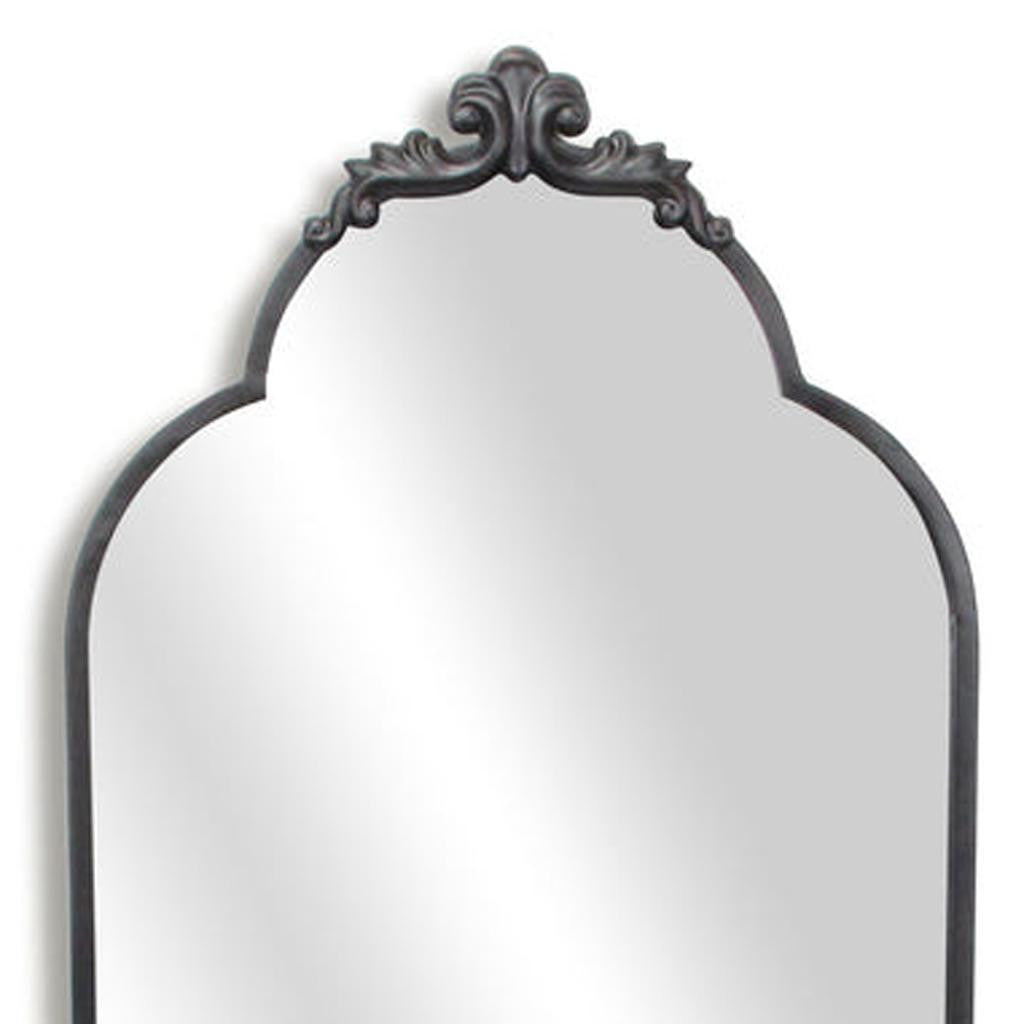 65" Black Metal Arch Full Length Hanging Mirror