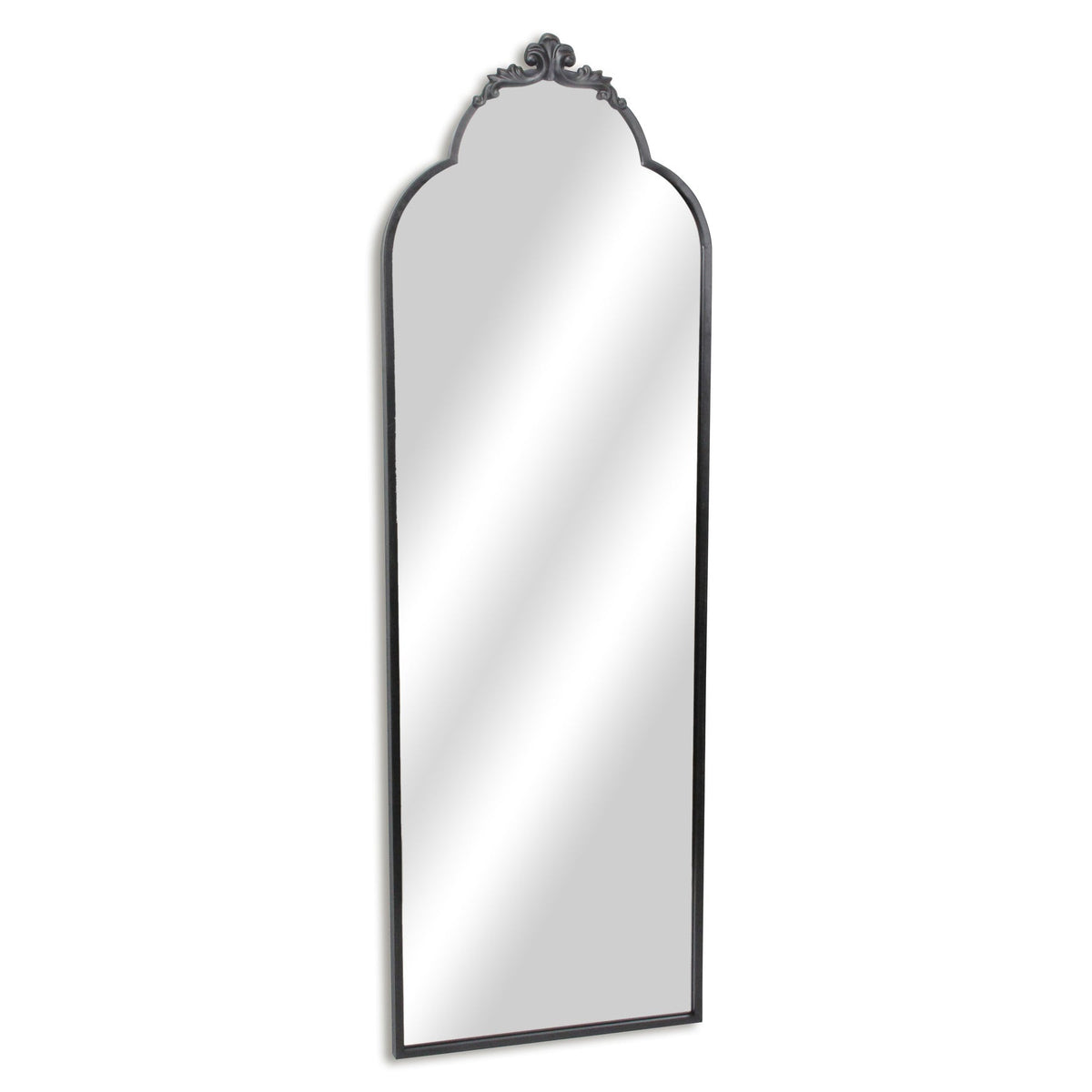 65" Black Metal Arch Full Length Hanging Mirror