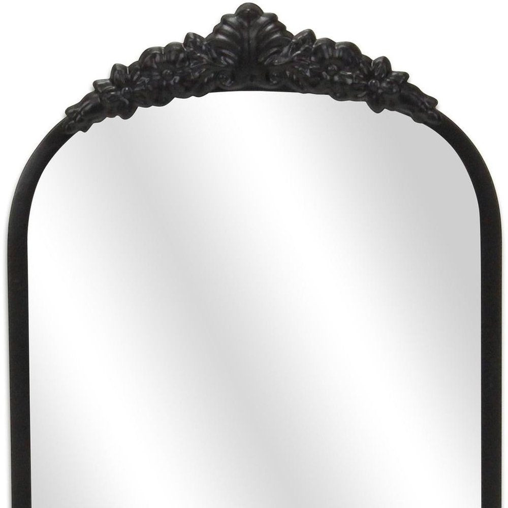 16" Black Metal Arch Accent Mirror