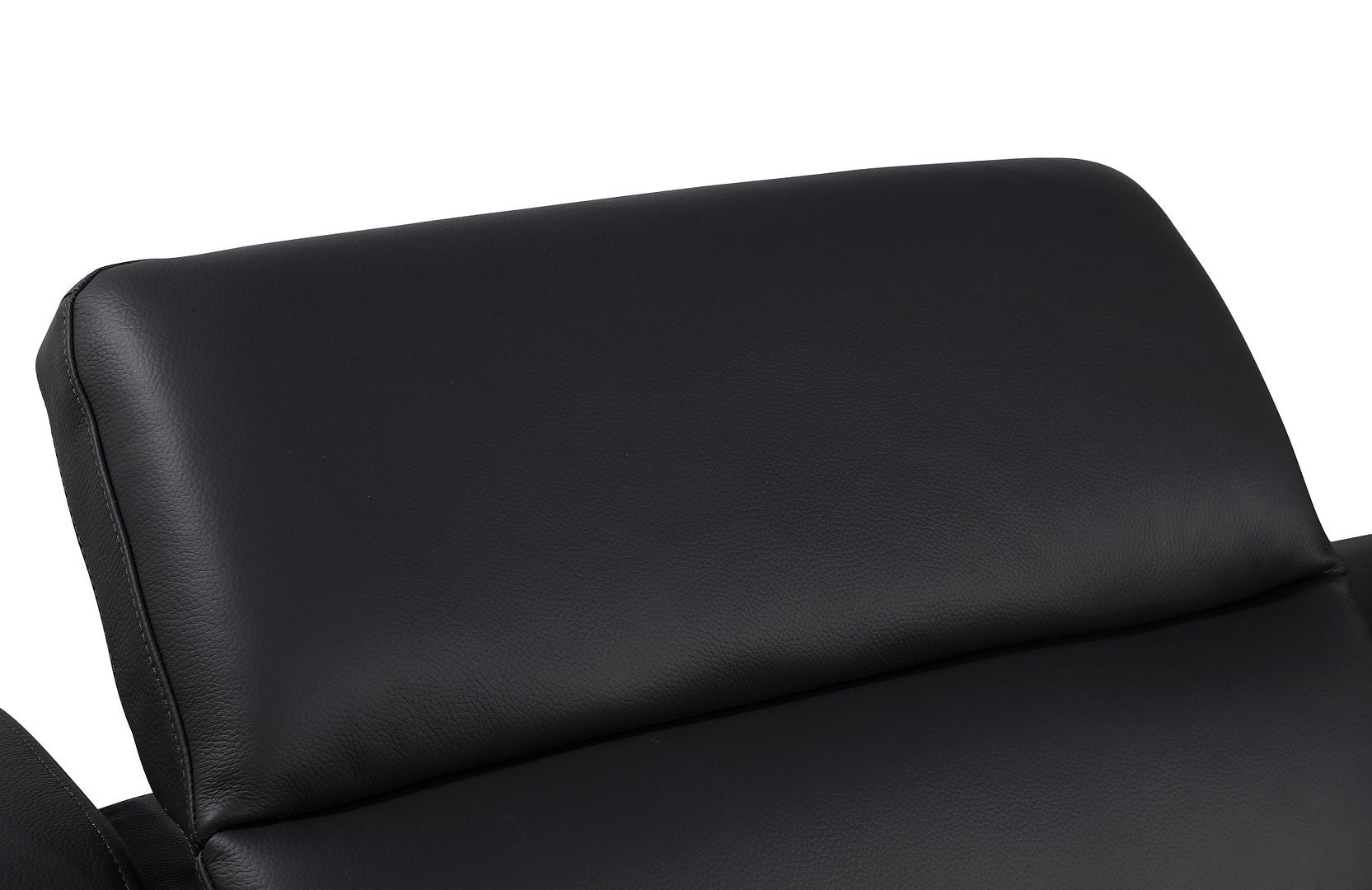 Black Italian Leather Power Reclining U Shaped Eight Piece Corner Sectional With Console