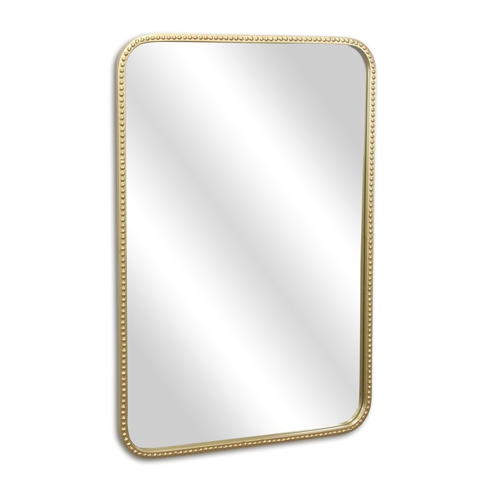 32" Gold Metal Beaded Accent Mirror